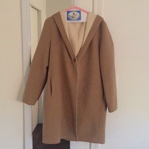 REOPENED LISTING: Uniqlo Tan Button Coat with Hood